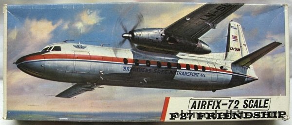 Airfix 1/72 Fokker F-27 Friendship (F27) - Braathens Safe Air Transport - Third Logo Issue, 583 plastic model kit